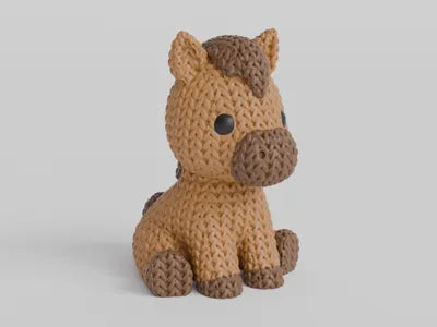 Cavallino con trama ad uncinetto.